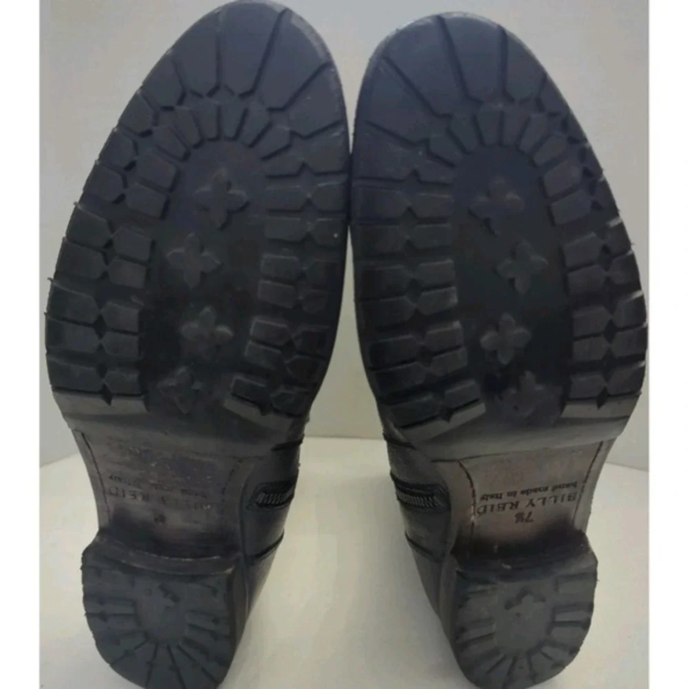 Billy‎ Reid Men Black Ankle Chukka Moto Boots Side Zip Handmade Italy 7.5-8 READ